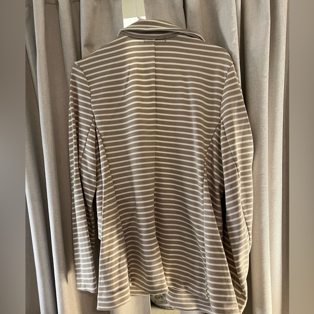 Banana Republic Factory Striped Double-Breasted Women's Knit Blazer L - Picture 4 of 4